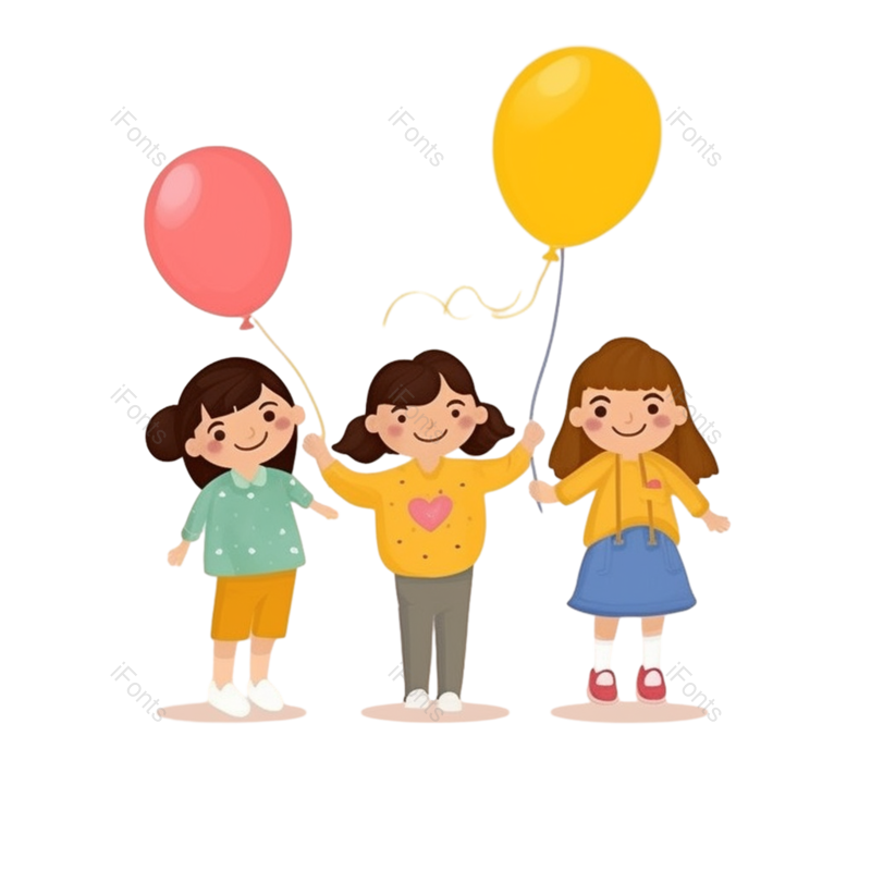 儿童节图片,元素元素,卡通PNG,粉色气球免抠素材